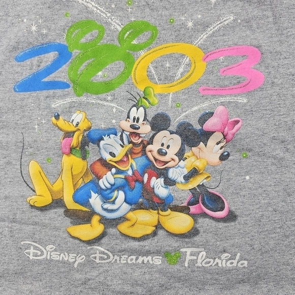 Vintage Disney Shirt Jerry Leigh large Or Med disneyworld 2003  grey - Picture 2 of 10